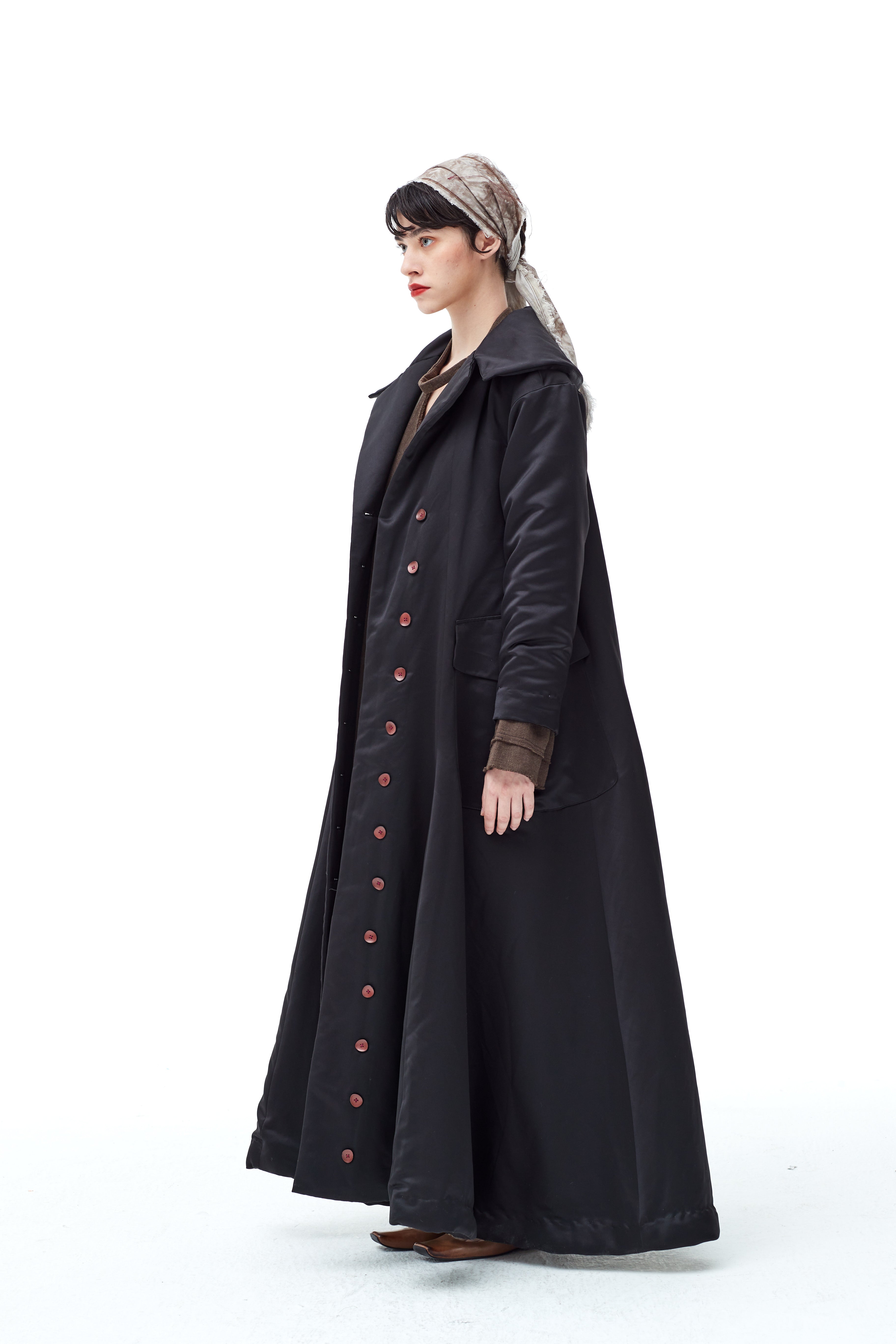 Peng Tai Padding Satin Flouncy Coat - Peng Tai Official Site